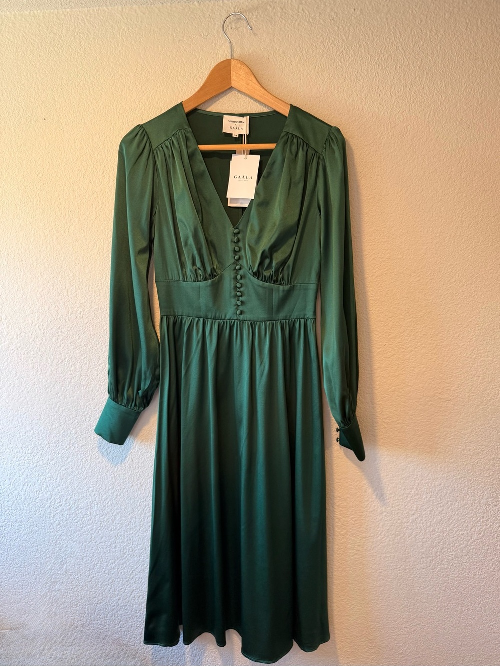 GAÂLA Shirin Silk Midi Dress